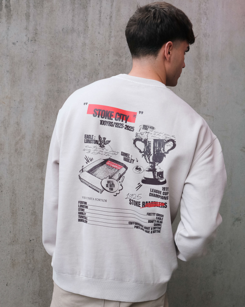 Adult Centenary Print Sweat - Bone