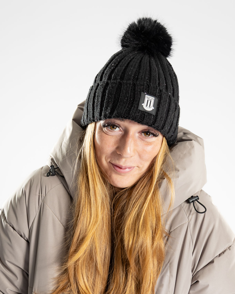 Womens Sequin Bobble Hat