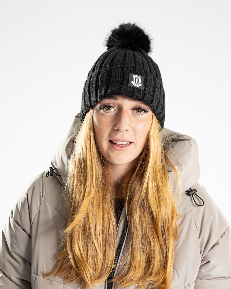 Womens Sequin Bobble Hat
