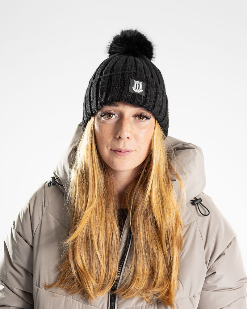 Womens Sequin Bobble Hat