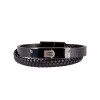 Black Leather Crest Bracelet