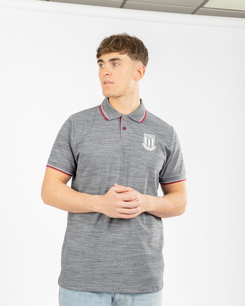 Adult Grey Marl Tipped Polo