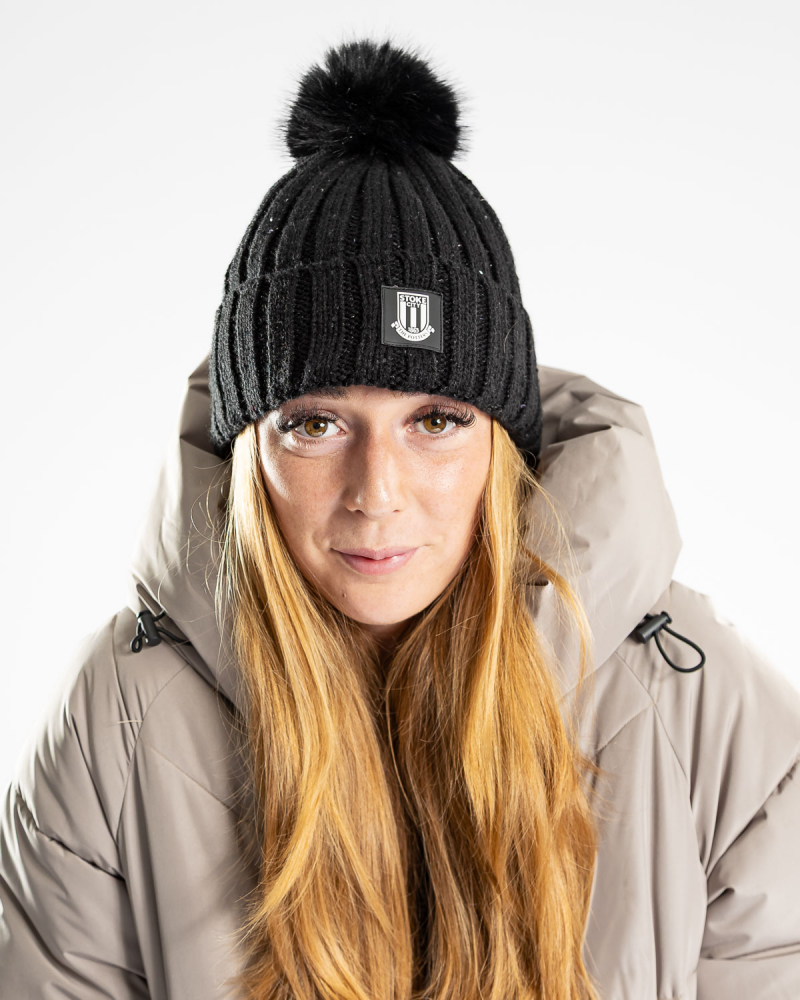 Womens Sequin Bobble Hat