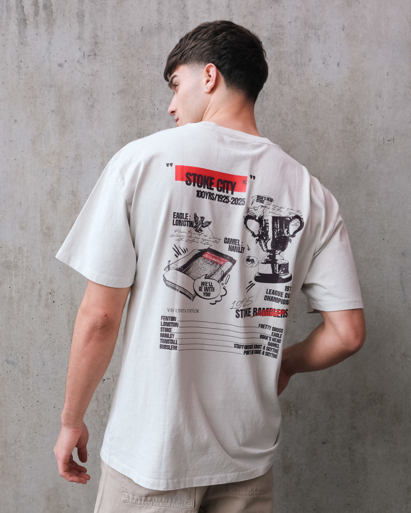 Adult Centenary Print T-Shirt - Bone